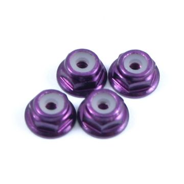 Fastrax M2 Purple Flanged Locknuts 4Pcs (FTM2PUF)