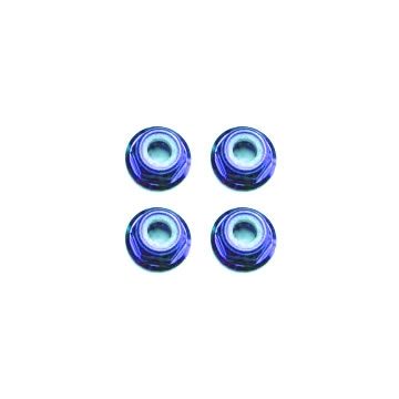 Fastrax M3 Blue Flanged Locknuts 4Pcs (FTM3BF)