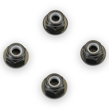 Fastrax M3 Black Flanged Locknuts 4Pcs (FTM3BKF)