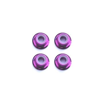 Fastrax M3 Purple Flanged Locknuts 4Pcs (FTM3PF)