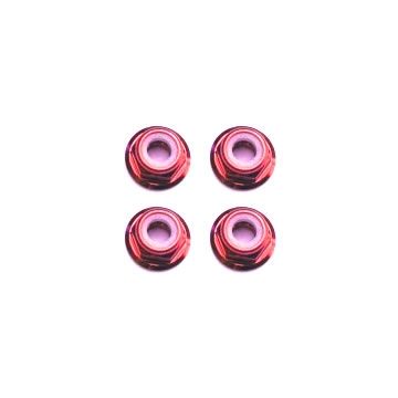 Fastrax M3 Red Flanged Locknuts 4Pcs (FTM3RF)