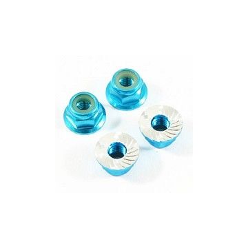 Fastrax M4 Blue Serrated Locknuts 4pcs (FTM4BS)
