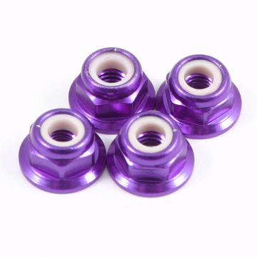 Fastrax M4 Purple Flanged Locknuts (FTM4PUF)