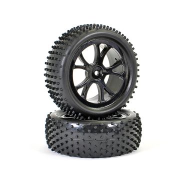 FTX Vantage Front Buggy Tyre Mounted On Wheels (Pr) - Black (FTX6300B)