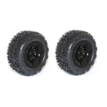 FTX Carnage Mounted Wheel/Tyre Complete Pair - Black (FTX6310B)