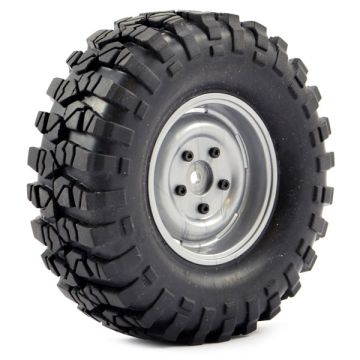 FTX Outback Pre-Mounted Steel Lug/Tyre (2) - Grey (FTX8172G)
