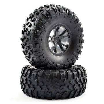 FTX Outlaw Pre-Mounted Wheels & Tyres - Black (FTX8335B)