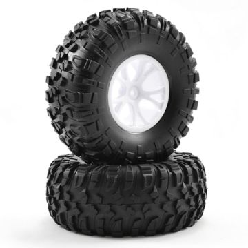 FTX Outlaw Pre-Mounted Wheels & Tyres - White (FTX8335W)