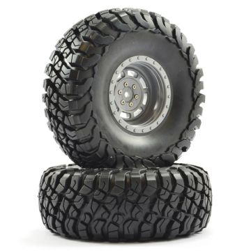 FTX Mauler 2.2" All Terrain Tyres Pre-Glued On Grey Wheels (FTX8766G)