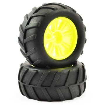 FTX Comet Monster Rear Mounted Tyre & Wheel Yellow (FTX9071Y)
