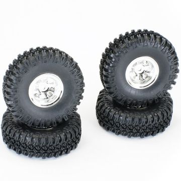 FTX Outback Mini X 2.0 Grabber Mounted Tyres/Chrome Wheels (FTX9375C)