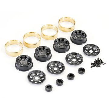 FTX Outback Mini X/XP Steelie W/Brass Inner Bead 1.2" Wheels (FTX9449BK)