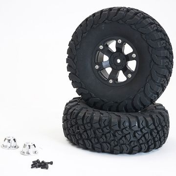 FTX Texan 1:10 Mounted Tyres O N 6-Spoke Beadlock Wheels (Pr) (FTX9877BK)