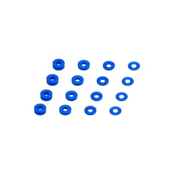 JConcepts Metric washer set (0.5, 1, 2 and 3mm) 16pc - Blue (JC2237)