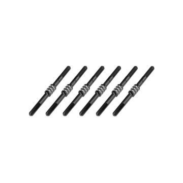 JConcepts B6.1 Fin Ti turnbuckle set - Black 6pc (JC2740)