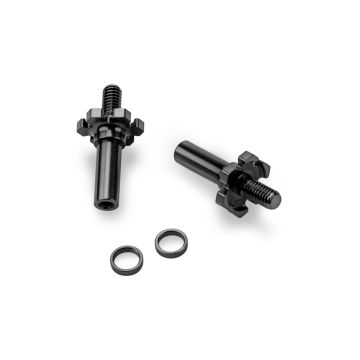 jConcepts Adjustable RC10B7-D Titanium Front Axle 2pc - Blk (JC2827-2)