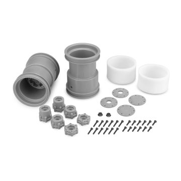 JConcepts Tribute-2.6x3.6" Monster Truck Wheel Silver-2pc (JC3377S)