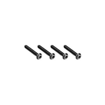 jConcepts 3x18mm Top Hat Titanium Screw-Stealth Black - 4pc (JC5043-2)