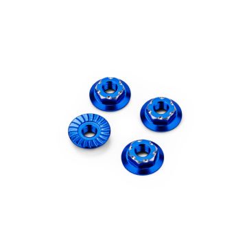 jConcepts RC10B7 M4 Low-Profile Alloy Wheel Nut - Blue - 4pc (JC5216-1)