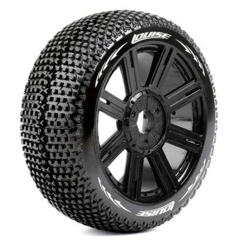 Louise RC B-Turbo 1:8 Fr/Rr Super Soft Hex 17mm Spoke Black (L-T3104VB)