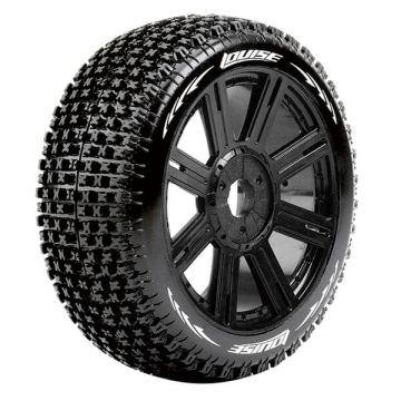 Louise RC B-Pirate 1:8 Fr/Rr Soft Hex 17mm Spoke Black (L-T3126SB)