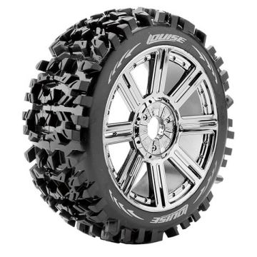 Louise RC B-Pioneer 1:8 Fr/Rr Soft Hex 17mm Spoke Black Chrome (L-T3130SBC)