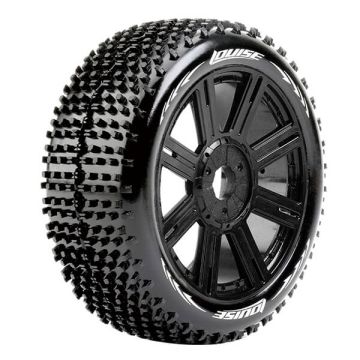 Louise RC B-Hornet 1:8 Fr/Rr Super Soft Hex 17mm Spoke Black (L-T3150VB)