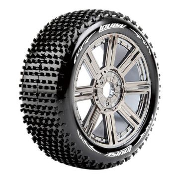 Louise RC B-Hornet 1:8 Fr/Rr Super Soft Hex 17mm Spoke Black Chrome (L-T3150VBC)