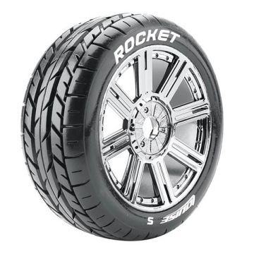 Louise RC B-Rocket 1:8 Fr/Rr Soft Hex 17mm Spoke Black Chrome (L-T3190SBC)