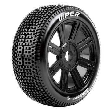 Louise RC B-Viper 1:8 Fr/Rr Soft Hex 17mm Spoke Black (L-T3194SB)
