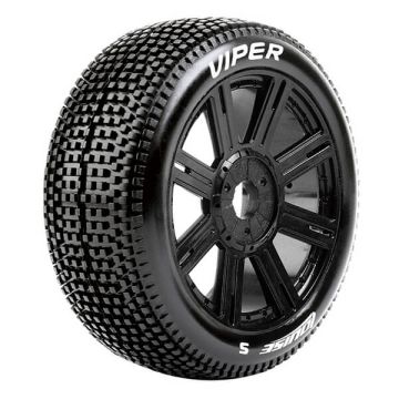 Louise RC B-Viper 1:8 Fr/Rr Super Soft Hex 17mm Spoke Black (L-T3194VB)