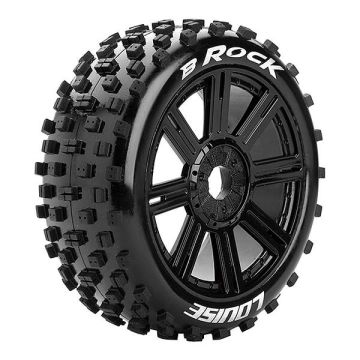 Louise RC B-Rock 1:8 Fr/Rr Soft Hex 17mm Spoke Black (L-T3270SB)
