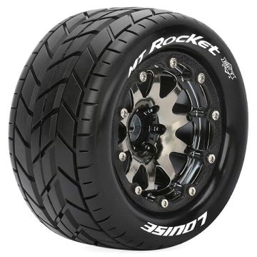 Louise RC MT-Rocket 1:10 Soft Bead-Lock/0 Offset Hex 12mm Black Chrome (L-T3307SBC)