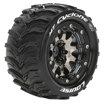 Louise RC MT-Cyclone 1:10 Soft Bead-Lock/1/2 Offset Hex 12M Black Chrome (L-T3310SBCH)