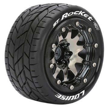 Louise RC ST-Rocket 1:10 Soft Bead-Lock/0 Offset Hex 12mm Black Chrome (L-T3311SBC)