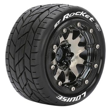 Louise RC ST-Rocket 1:10 Soft Bead-Lock/1/2 Offset Hex 12mm Black Chrome (L-T3311SBCH)