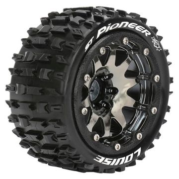 Louise RC ST-Pioneer 1:10 Soft Bead-Lock/0 Offset Hex 12mm Black Chrome (L-T3312SBC)