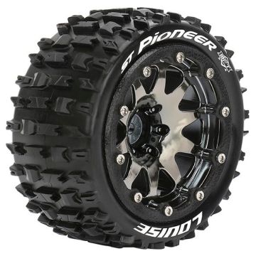 Louise RC ST-Pioneer 1:10 Soft Bead-Lock/1/2 Offset Hex 12M Black Chrome (L-T3312SBCH)