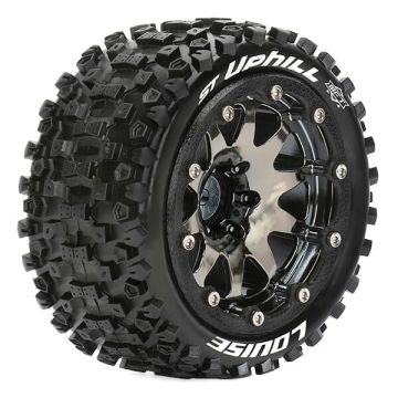 Louise RC ST-Uphill 1:10 Soft Bead-Lock/0 Offset Hex 12mm Black Chrome (L-T3313SBC)