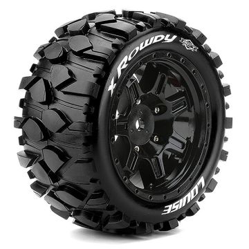 Louise RC X-Rowdy Black Xmaxx Mounted 24mm Hex (L-T3351B)