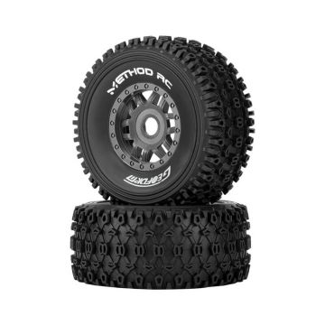 Method Geoform 1/8 SC Tyres On 17mm Hex Grey Wheels (Pr) (MTD0303G)