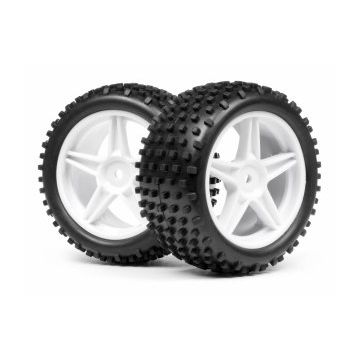 Maverick 1:10 BUGGY WHITE REAR WHEEL & TYRE ASSEMBLY (MV22115)