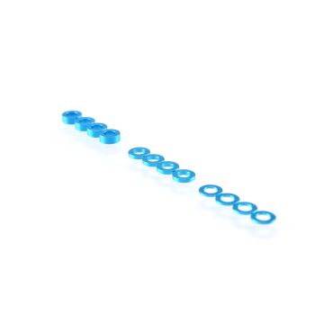 RUDDOG 3mm Washer Set Light Blue (0.5mm/1.0mm/2.0mm) (RP-0110-LBL)