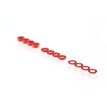 RUDDOG 3mm Washer Set Dark Red (0.5mm/1.0mm/2.0mm) (RP-0110-RED)