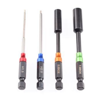 RUDDOG Metric Hex and Nut 1/4" Power Tool Wrench Set (1.5 | 2.0 | 5.5 | 7.0mm) (RP-0669)