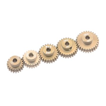 RUDDOG Module 0.6 Aluminum Pinion 5-Pack Even (20,22,24,26,28T) (RP-0662)