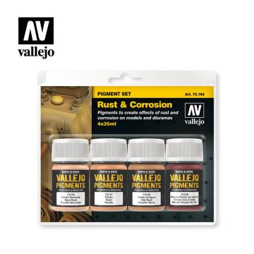 AV Vallejo Pigment Set - Rust & Corrosion (VAL73194)