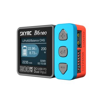 SKy RC B6NEO DC Charger -LiPo/LiFe/LiIon/LiHV: 1-6cells NiMH/NiCd: 1-15cells - Red/Blue (SK-100198-01)