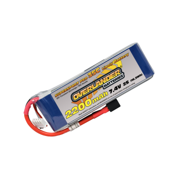 Overlander 2200MAH 7.4V 2S 35C Supersport Pro Lipo Battery (Deans) (OL2566DEANS)