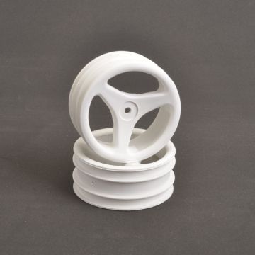 Schumacher Front Wheels; White 3 Spoke CAT (U1614)